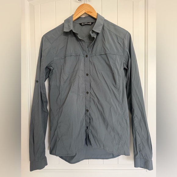 Arc'teryx Fernie LS Shirt Women's Gray Technical Hiking Sun Shirt Outdoors M - Picture 2 of 9